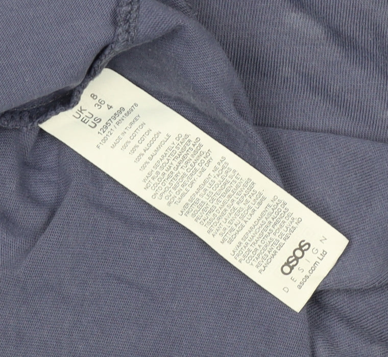 ASOS Women Blue UK 8 Trapeze Swing Jersey Short Sleeve Dress