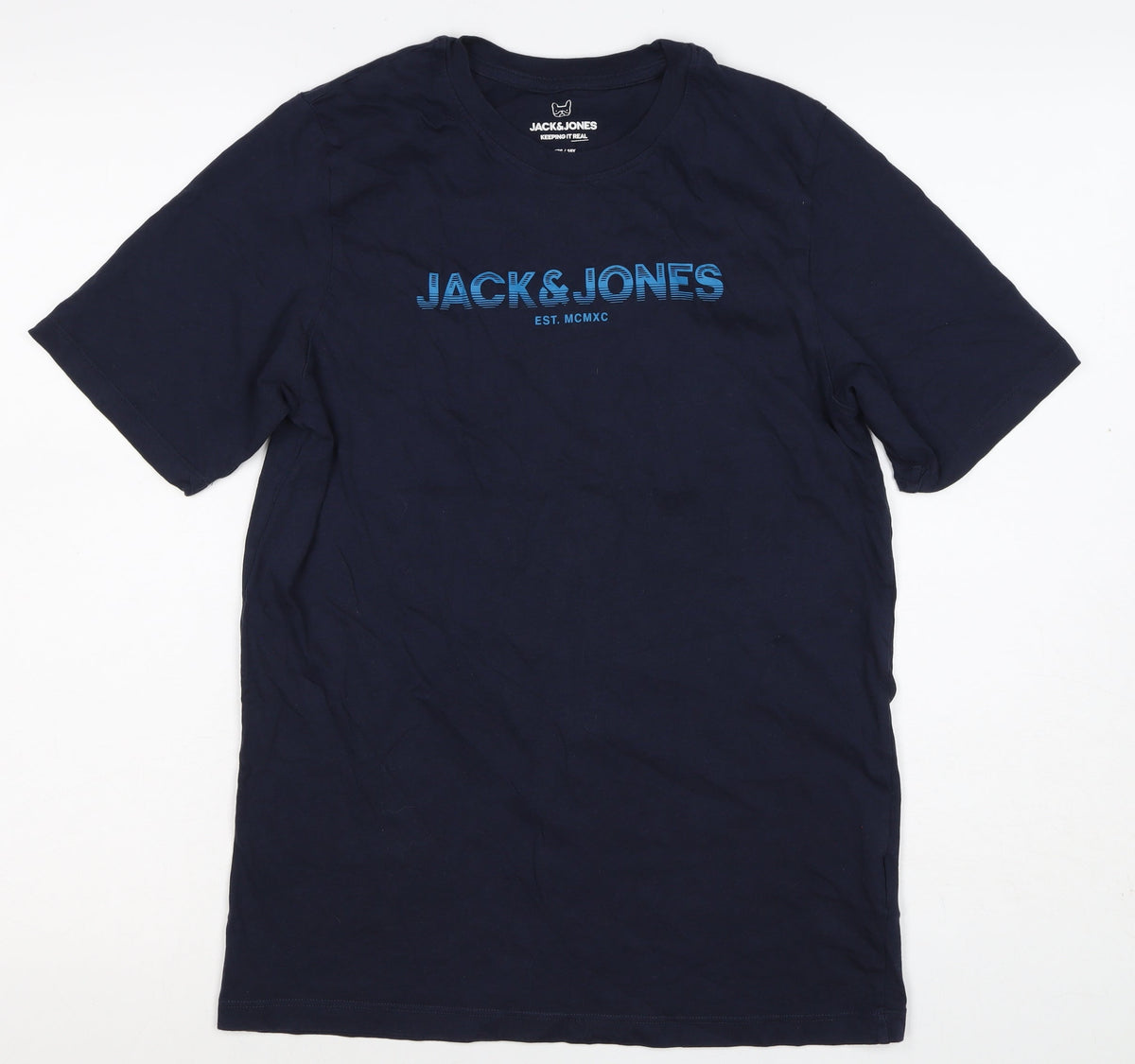 Jack & Jones Teens Navy Blue XS Logo Graphic Crew Neck T-Shirt