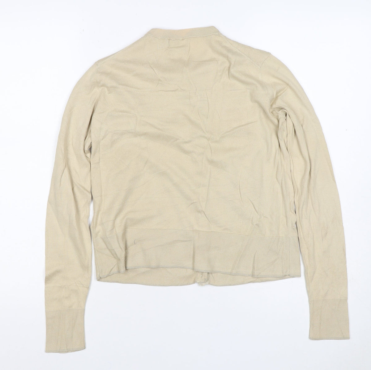 Polo Ralph Lauren Women Beige XS Pima Cotton V-Neck Button Cardigan