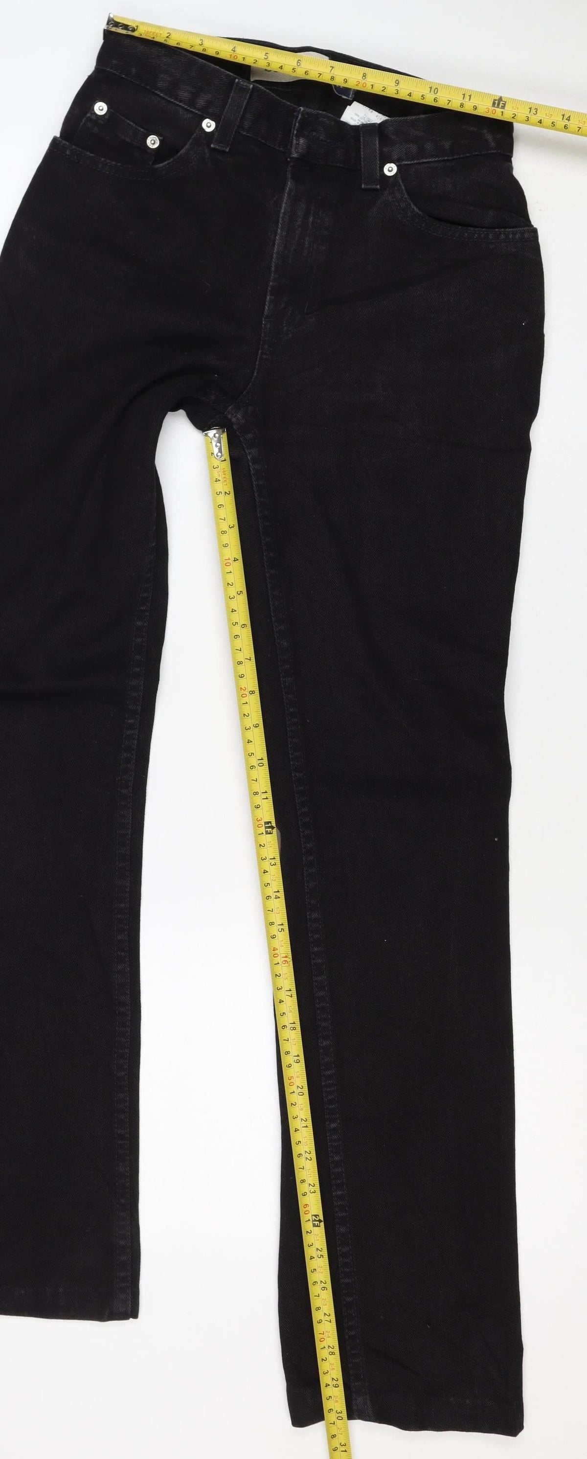 GAP Women’s Black UK 4 Long Bootcut 100% Cotton Denim Jeans