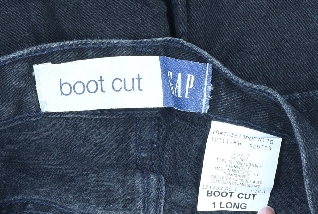 GAP Women’s Black UK 4 Long Bootcut 100% Cotton Denim Jeans