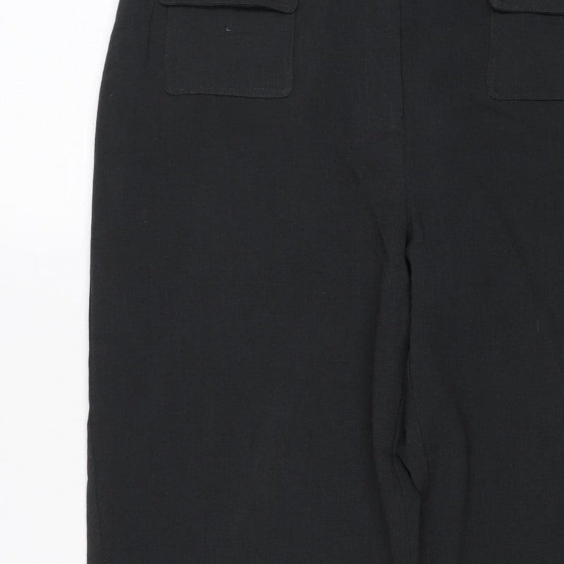 Joseph Ribkoff Women Black UK 12 Straight Tailored Trousers Pockets