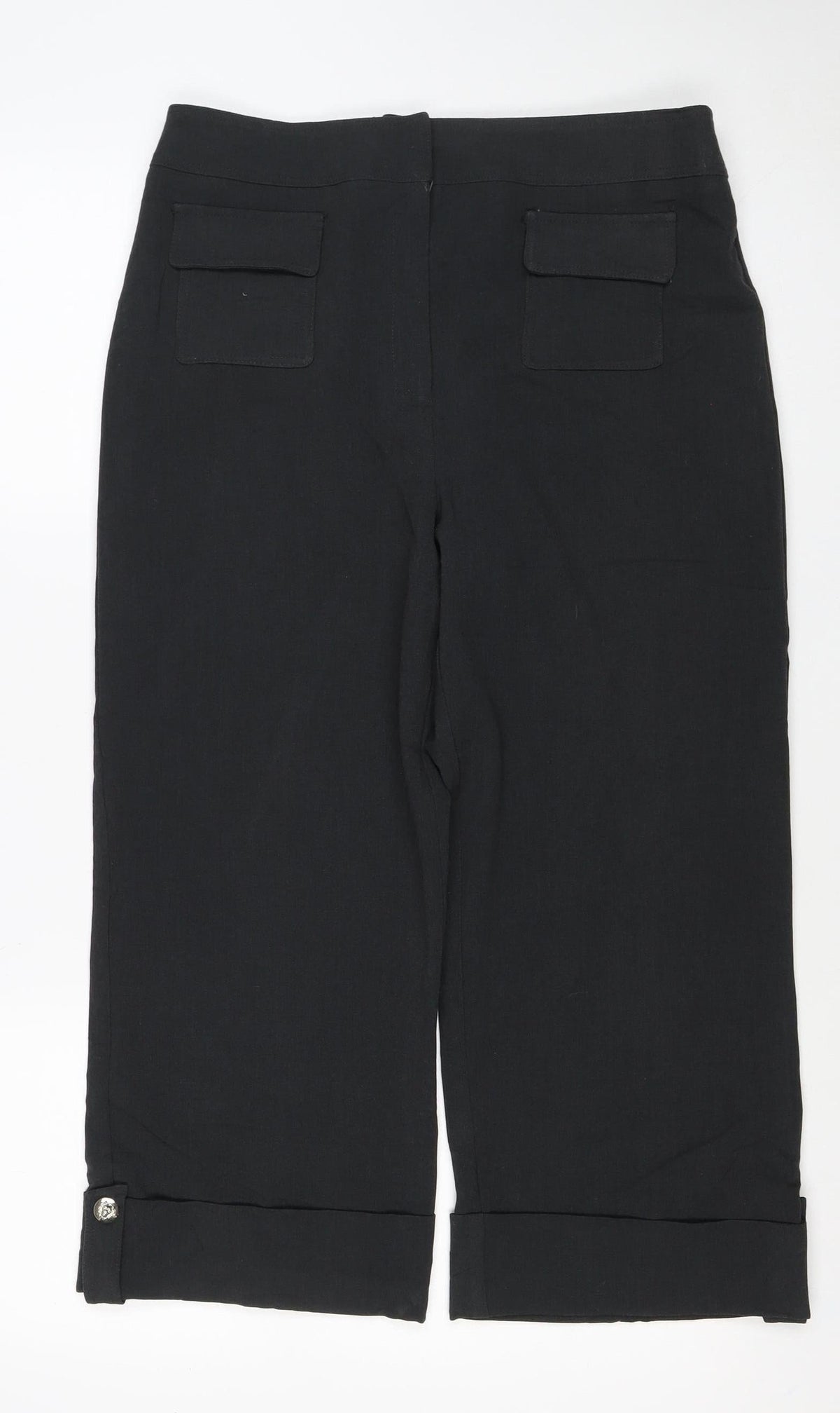 Joseph Ribkoff Women Black UK 12 Straight Tailored Trousers Pockets