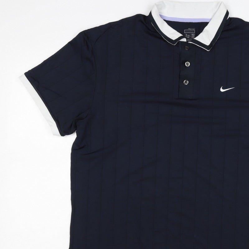Nike Men’s Blue XL Paris 2008 NikeFIT Dri-FIT Short Sleeve Polo Shirt