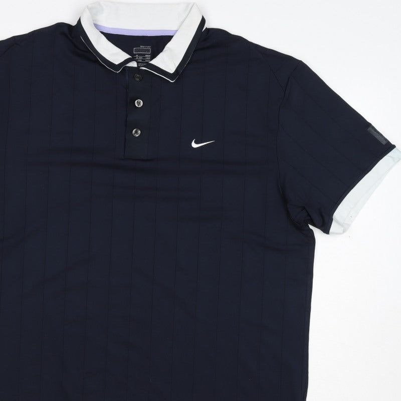 Nike Men’s Blue XL Paris 2008 NikeFIT Dri-FIT Short Sleeve Polo Shirt