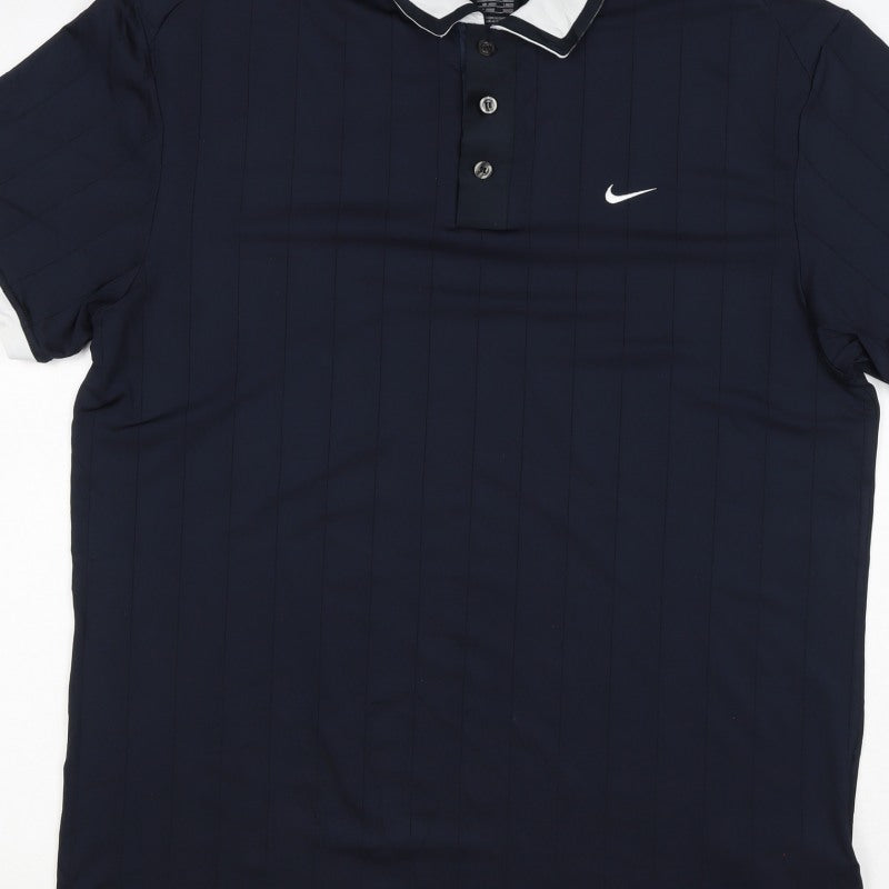 Nike Men’s Blue XL Paris 2008 NikeFIT Dri-FIT Short Sleeve Polo Shirt