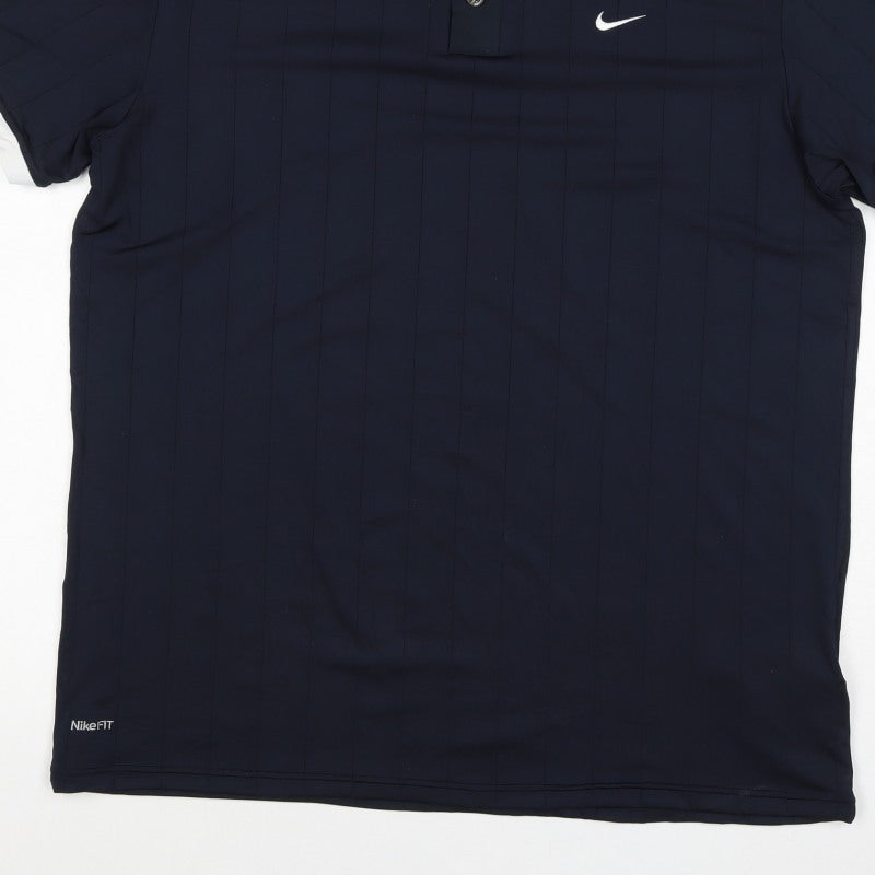 Nike Men’s Blue XL Paris 2008 NikeFIT Dri-FIT Short Sleeve Polo Shirt