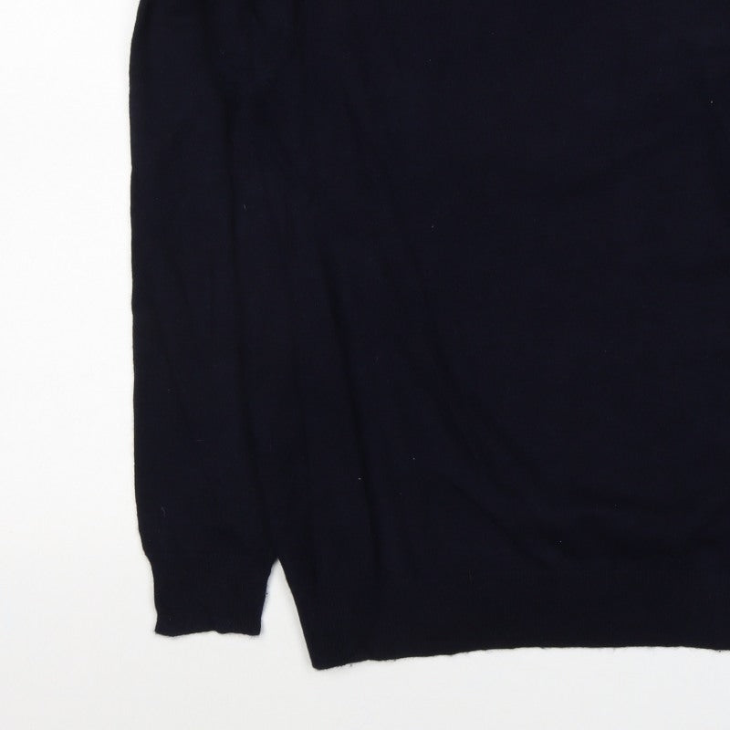 Autograph Men’s Blue L Pure Cashmere V-Neck Pullover Jumper