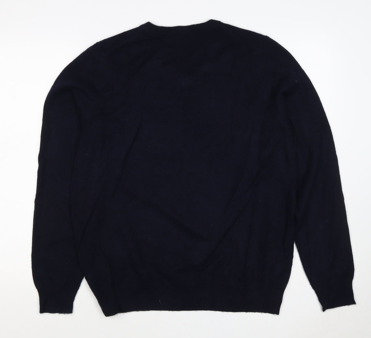 Autograph Men’s Blue L Pure Cashmere V-Neck Pullover Jumper