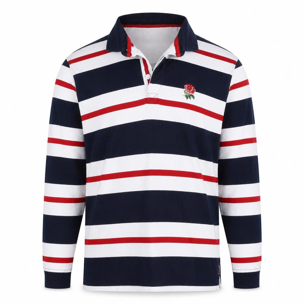 Cotton Traders Men’s Multicoloured 2XL Striped Long Sleeve Rugby Polo