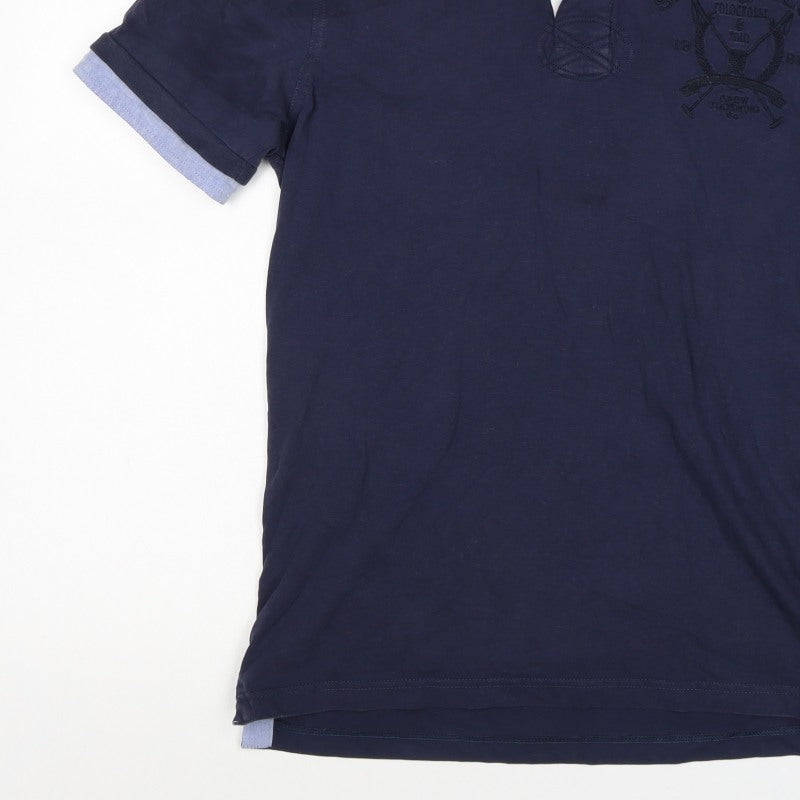 Additional view of Crew Clothing Co Men’s Blue Small Embroidered Sports Club Polo Shirt
