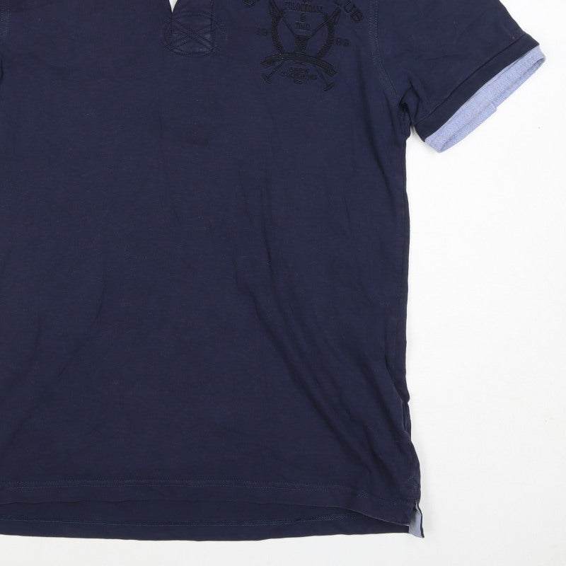 Additional view of Crew Clothing Co Men’s Blue Small Embroidered Sports Club Polo Shirt