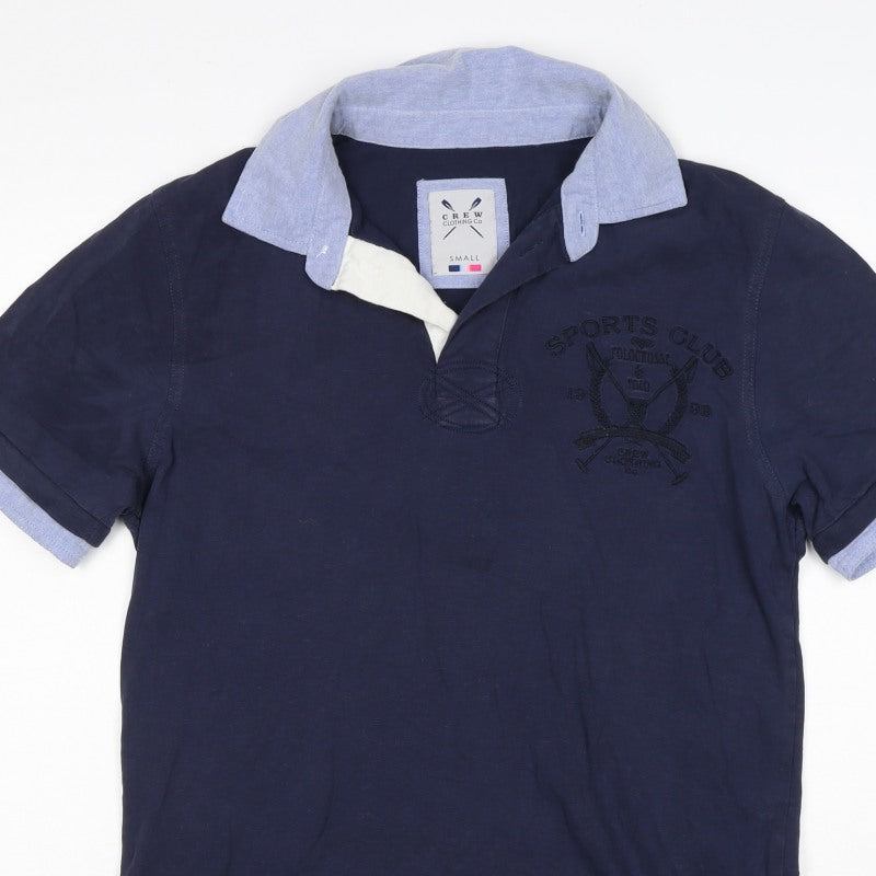 Additional view of Crew Clothing Co Men’s Blue Small Embroidered Sports Club Polo Shirt