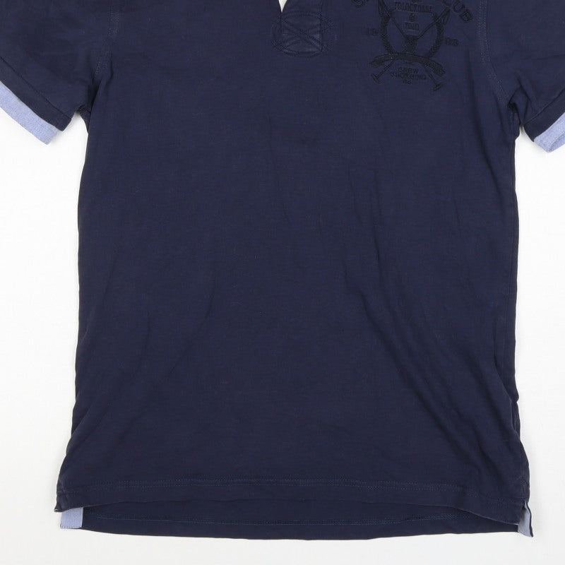 Additional view of Crew Clothing Co Men’s Blue Small Embroidered Sports Club Polo Shirt