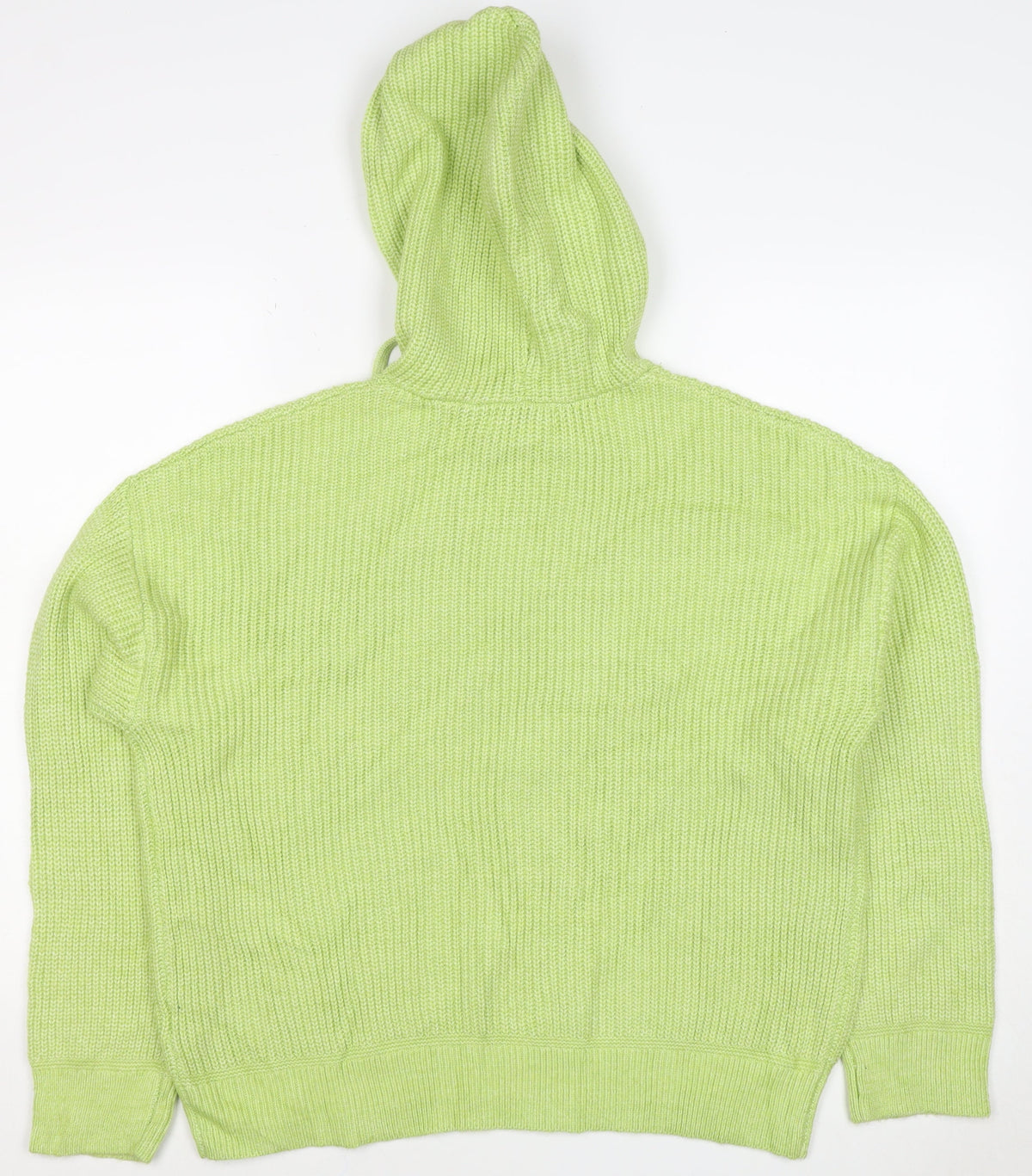 Marks and Spencer Women Green Knit Hooded Pullover Jumper Hoodie M