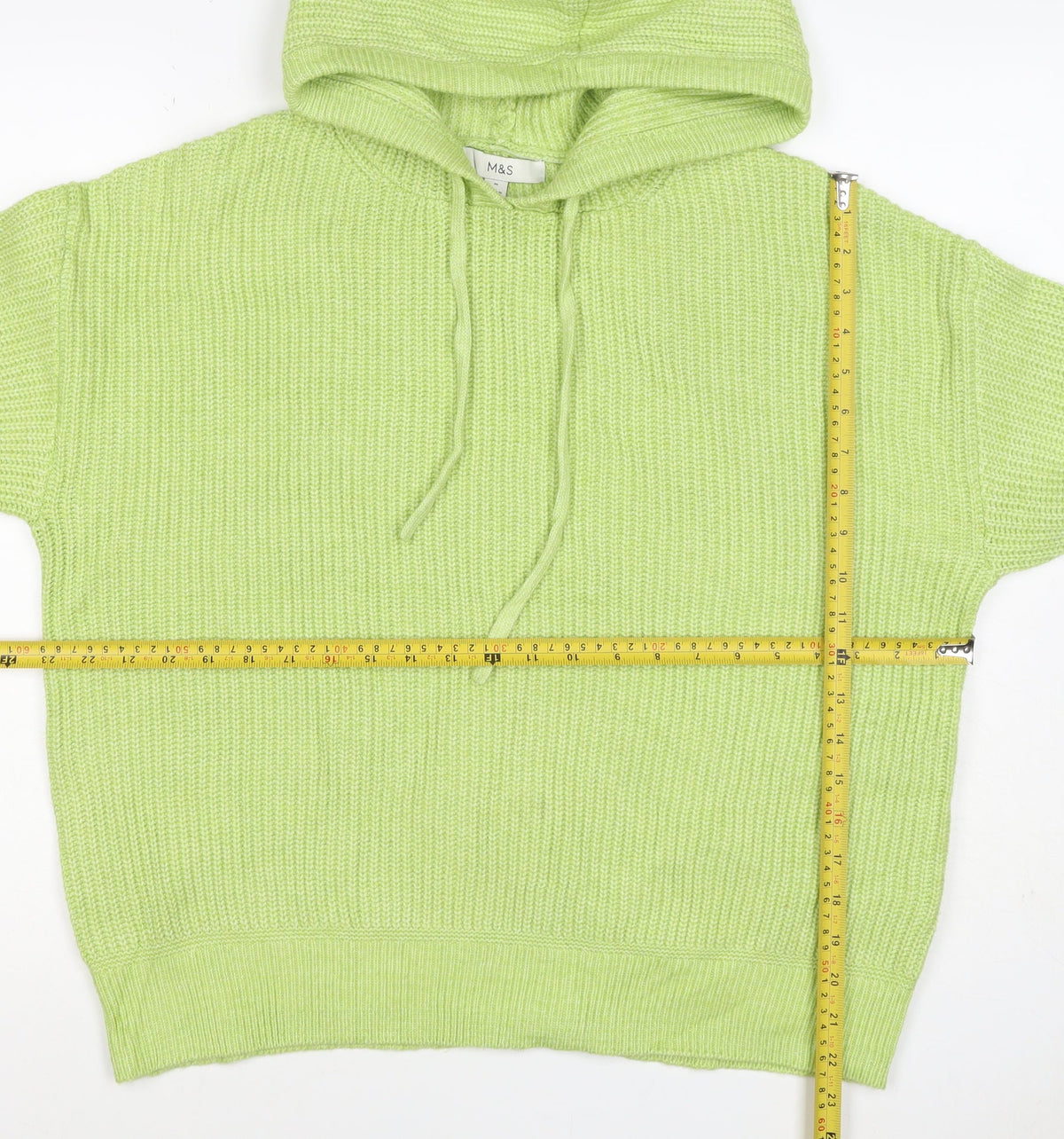 Marks and Spencer Women Green Knit Hooded Pullover Jumper Hoodie M