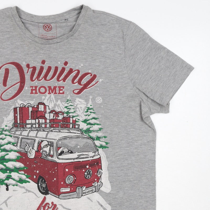 Additional view of Volkswagen men’s grey xl christmas driving home graphic t-shirt