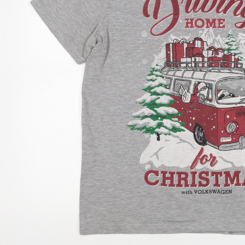 Additional view of Volkswagen men’s grey xl christmas driving home graphic t-shirt
