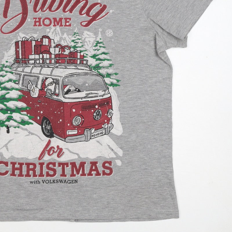 Additional view of Volkswagen men’s grey xl christmas driving home graphic t-shirt