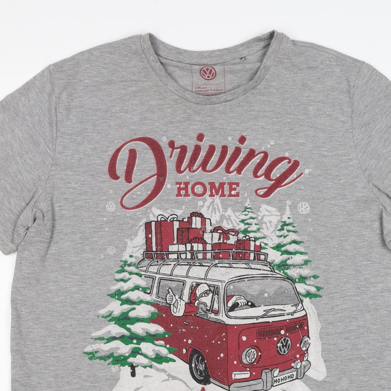 Additional view of Volkswagen men’s grey xl christmas driving home graphic t-shirt