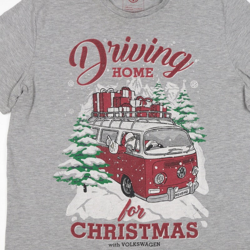 Additional view of Volkswagen men’s grey xl christmas driving home graphic t-shirt