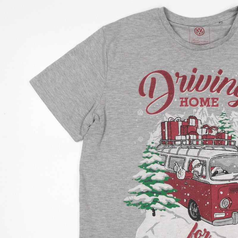 Additional view of Volkswagen men’s grey xl christmas driving home graphic t-shirt