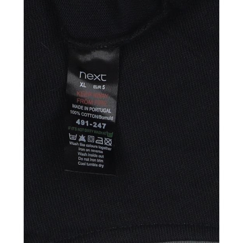 Next Men’s Black XL Cotton Henley Button Logo Sweatshirt