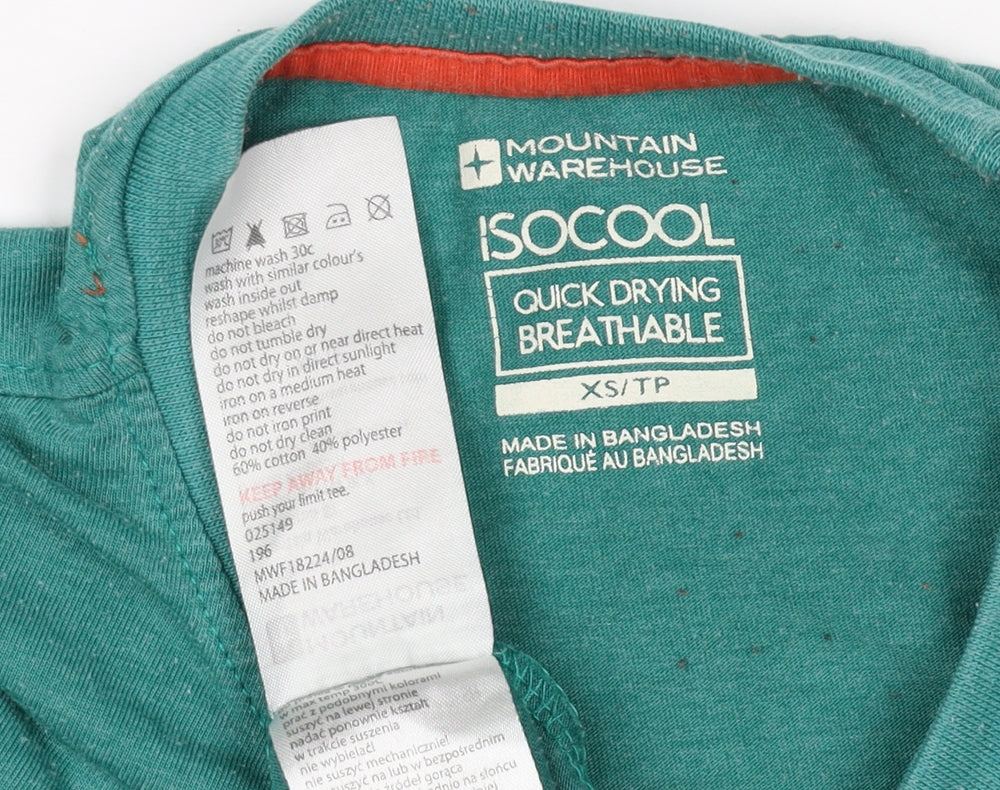 Mountain Warehouse Men's Green XS Push Your Limits Quick Dry T-Shirt
