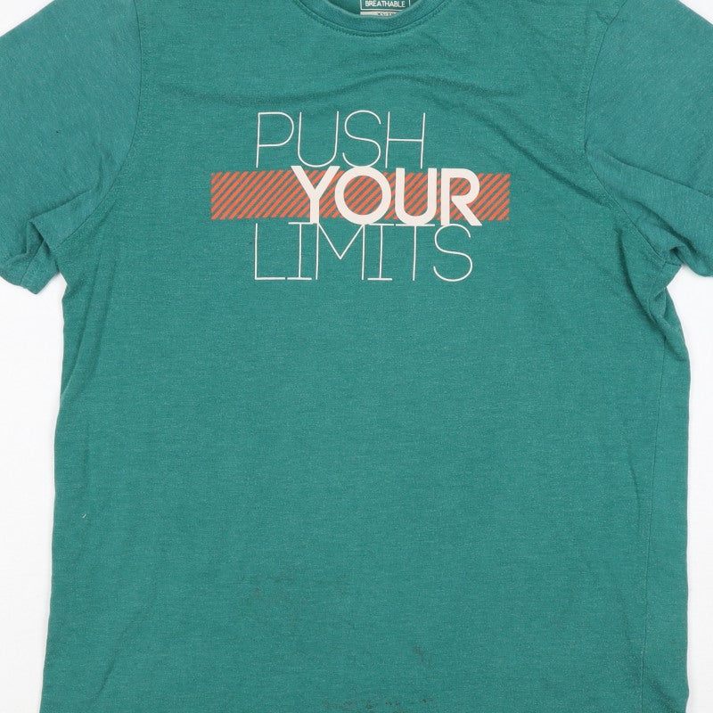 Mountain Warehouse Men's Green XS Push Your Limits Quick Dry T-Shirt