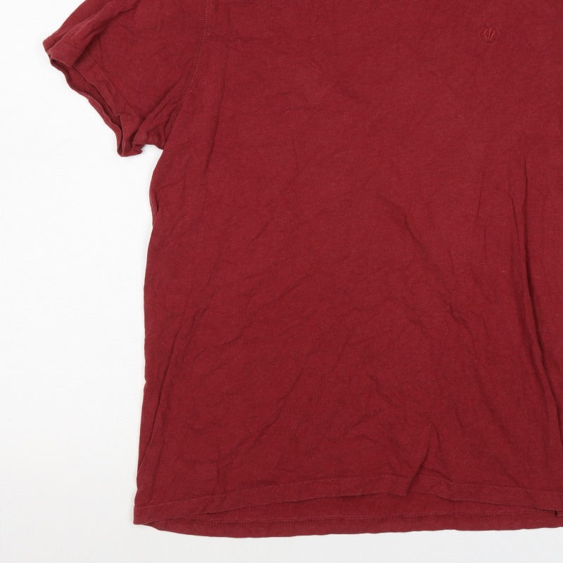 FatFace Men’s Red Cotton Crew Neck Logo T-Shirt Size M