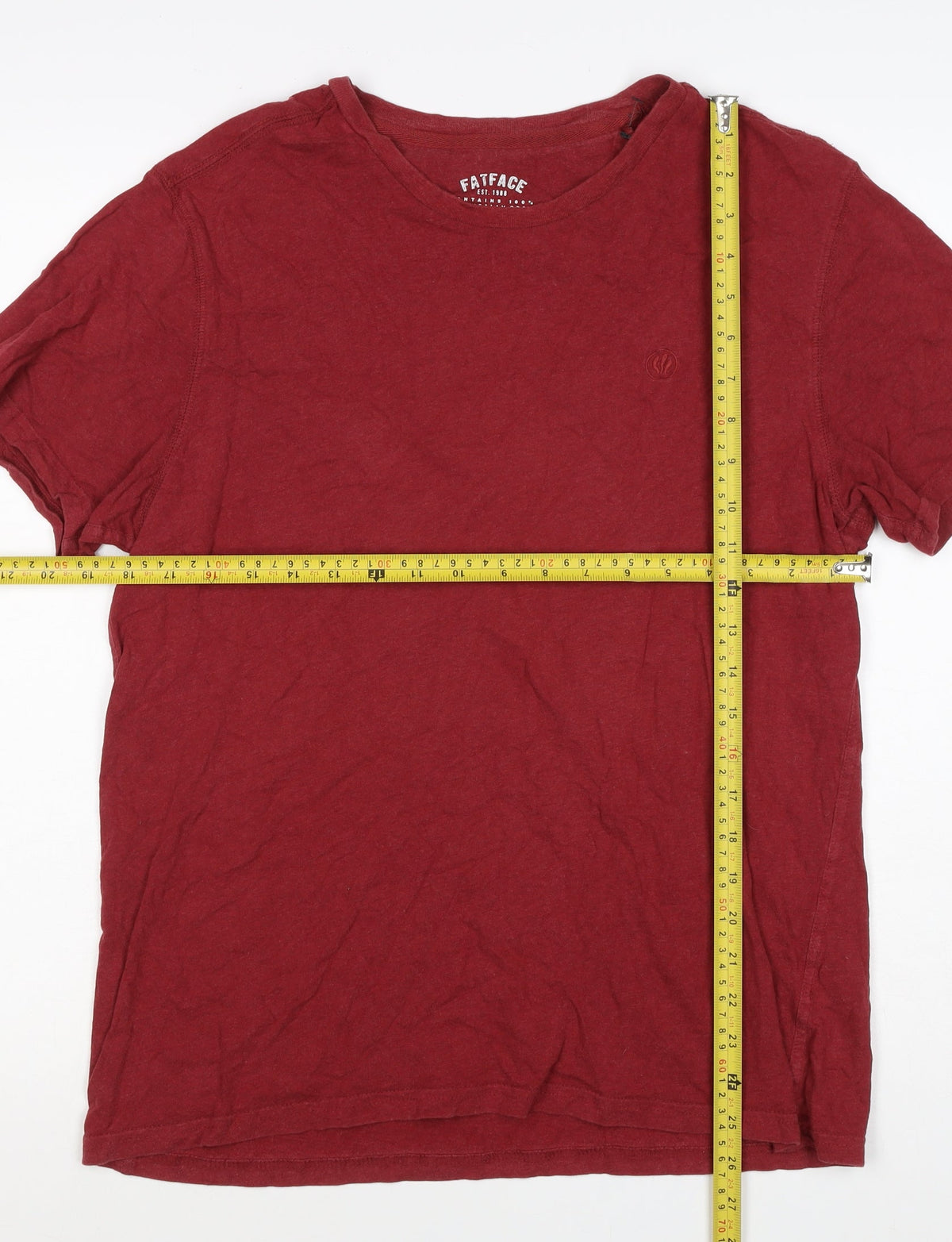 FatFace Men’s Red Cotton Crew Neck Logo T-Shirt Size M