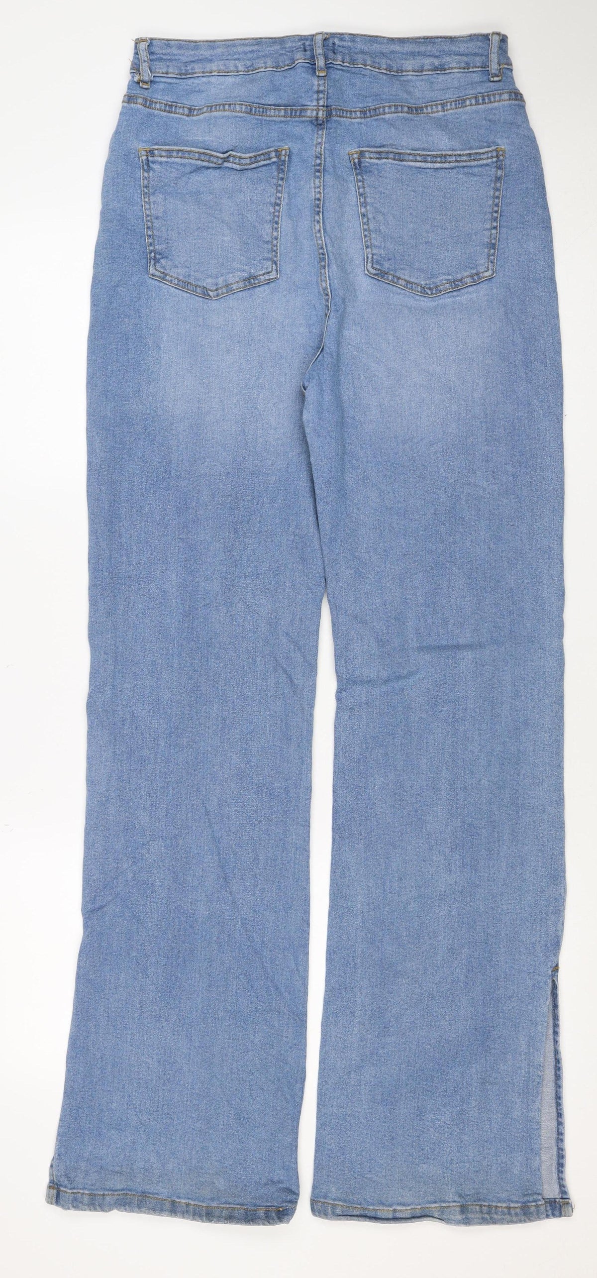 Boohoo Women Blue UK 12 Light Wash Stretch Bootcut Jeans