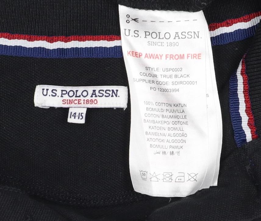 Additional view of U.S. Polo Assn. boys’ black 14-15 years classic cotton polo shirt