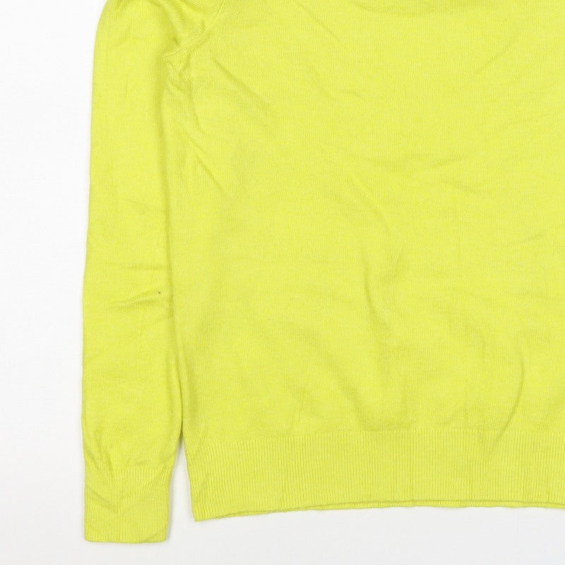 Marks & Spencer Women Yellow XS 95% Cashmere Crew Neck Pullover Jumper