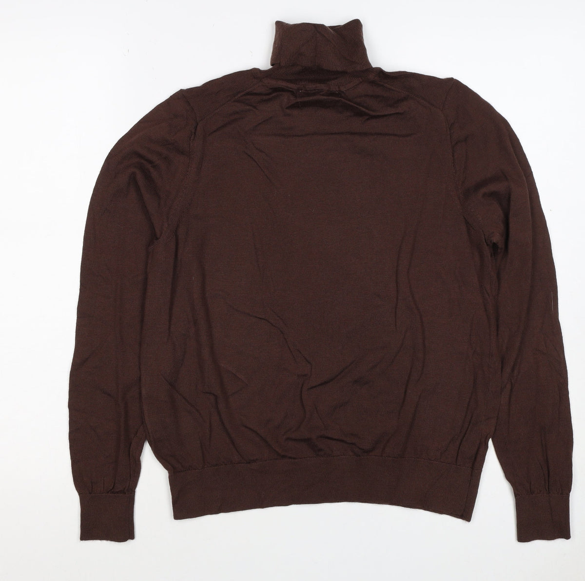 M&S Collection Women’s Brown Size 16 Merino Wool Roll Neck Jumper