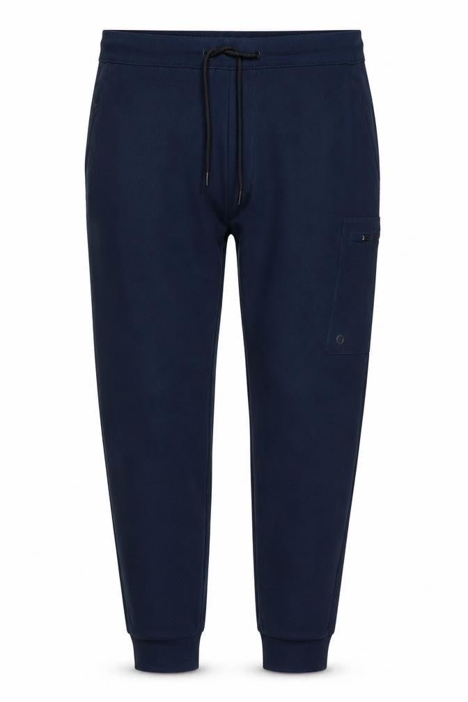 Good Move Men's Blue S Jogger Track Pants Drawstring Zip Pocket