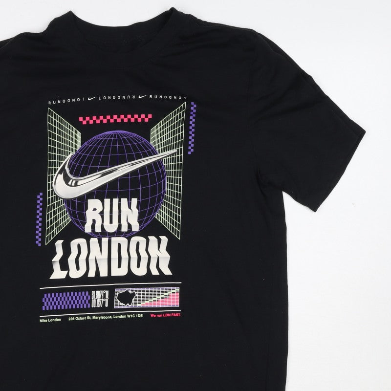 Nike Men’s Black S Run London Dri-FIT Graphic Short Sleeve T-Shirt