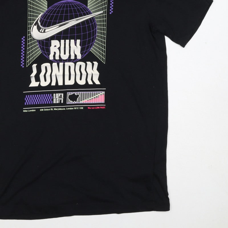 Nike Men’s Black S Run London Dri-FIT Graphic Short Sleeve T-Shirt