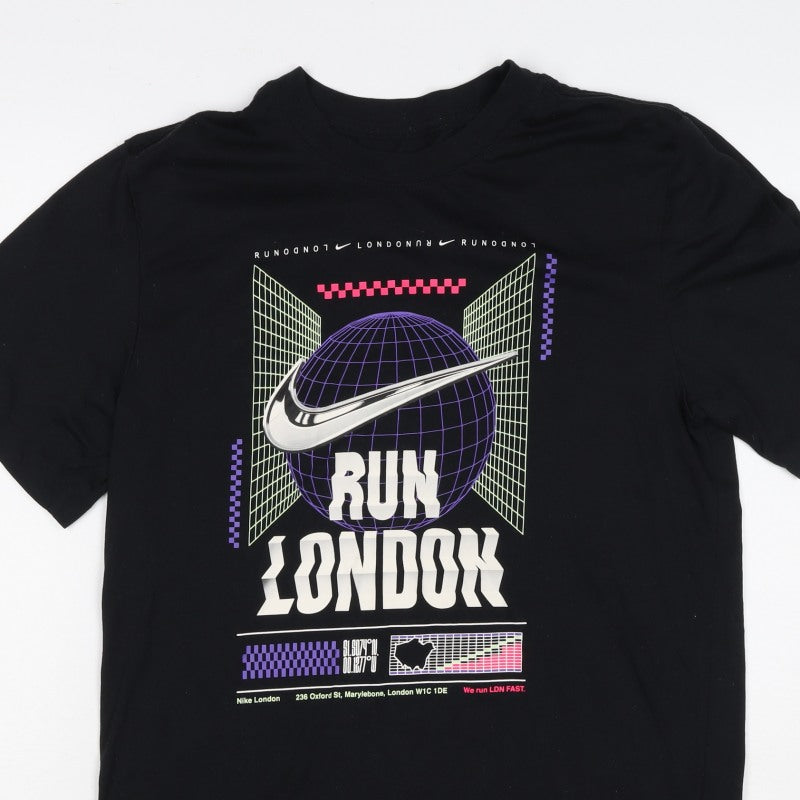 Nike Men’s Black S Run London Dri-FIT Graphic Short Sleeve T-Shirt