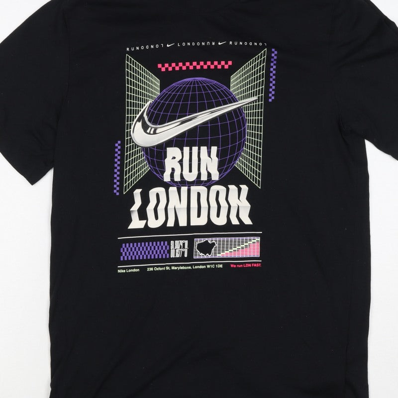 Nike Men’s Black S Run London Dri-FIT Graphic Short Sleeve T-Shirt