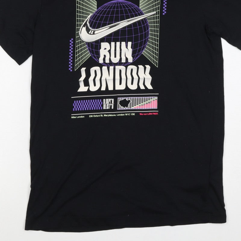 Nike Men’s Black S Run London Dri-FIT Graphic Short Sleeve T-Shirt