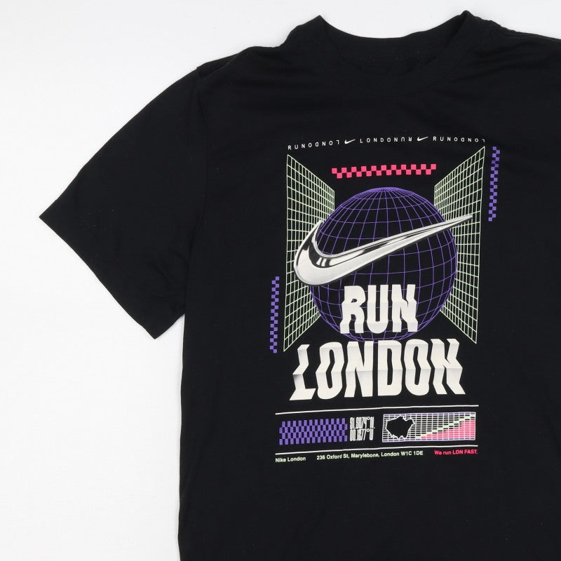 Nike Men’s Black S Run London Dri-FIT Graphic Short Sleeve T-Shirt