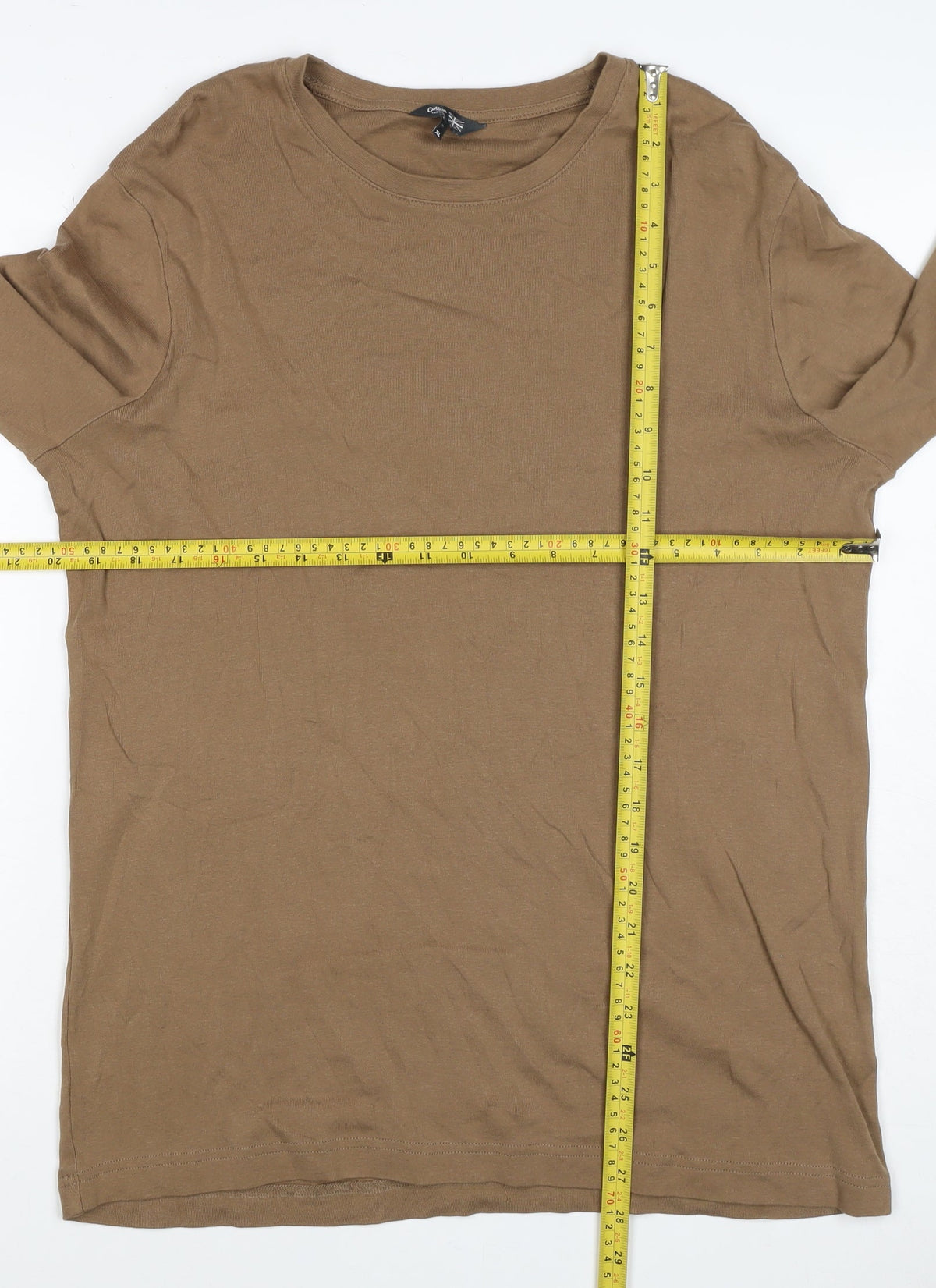 Cotton Traders Men’s Brown XL Long Sleeve Crew Neck Cotton T-Shirt