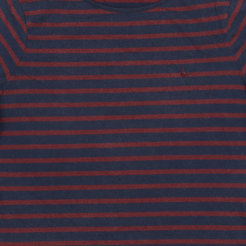 Jack Wills Women Blue Red Stripe UK 12 Basic Jersey T-Shirt Logo