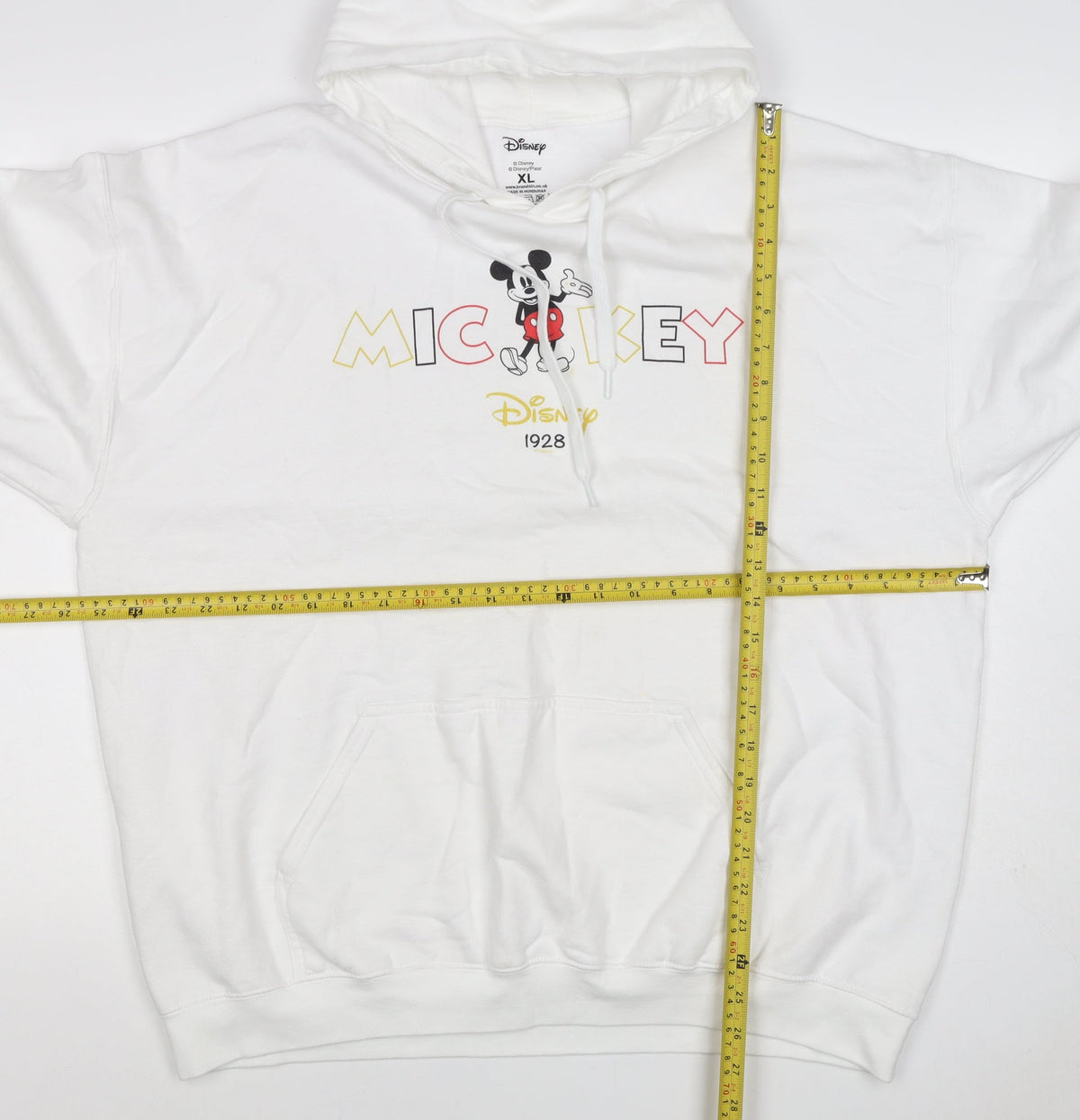 Disney Women White XL Mickey 1928 Pullover Hoodie Graphic Print