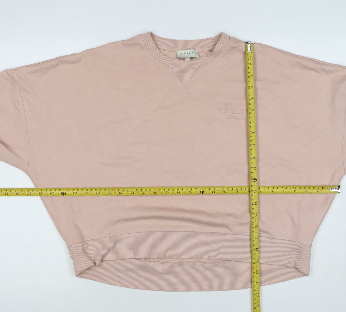 Ted Baker Women's Pink UK 12 Logo Crew Neck Pullover Sweatshirt