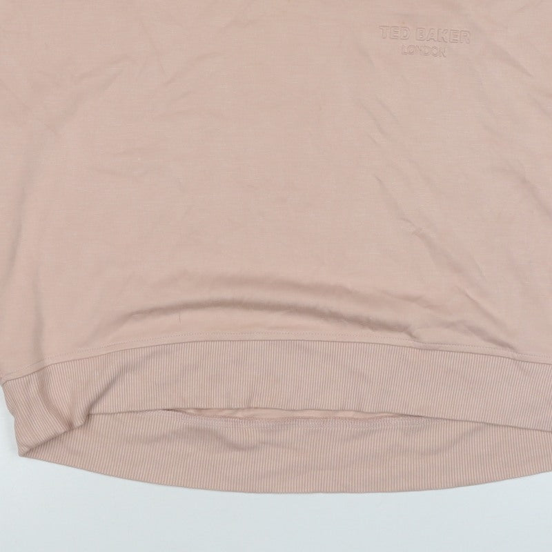 Ted Baker Women's Pink UK 12 Logo Crew Neck Pullover Sweatshirt