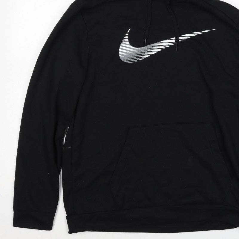 Nike Womens Black M Pullover Hoodie Dri-FIT Swoosh Logo