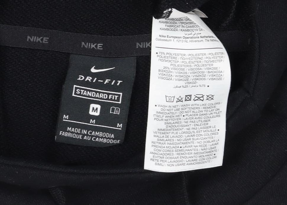 Nike Womens Black M Pullover Hoodie Dri-FIT Swoosh Logo