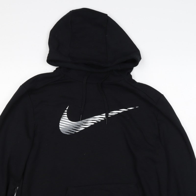 Nike Womens Black M Pullover Hoodie Dri-FIT Swoosh Logo